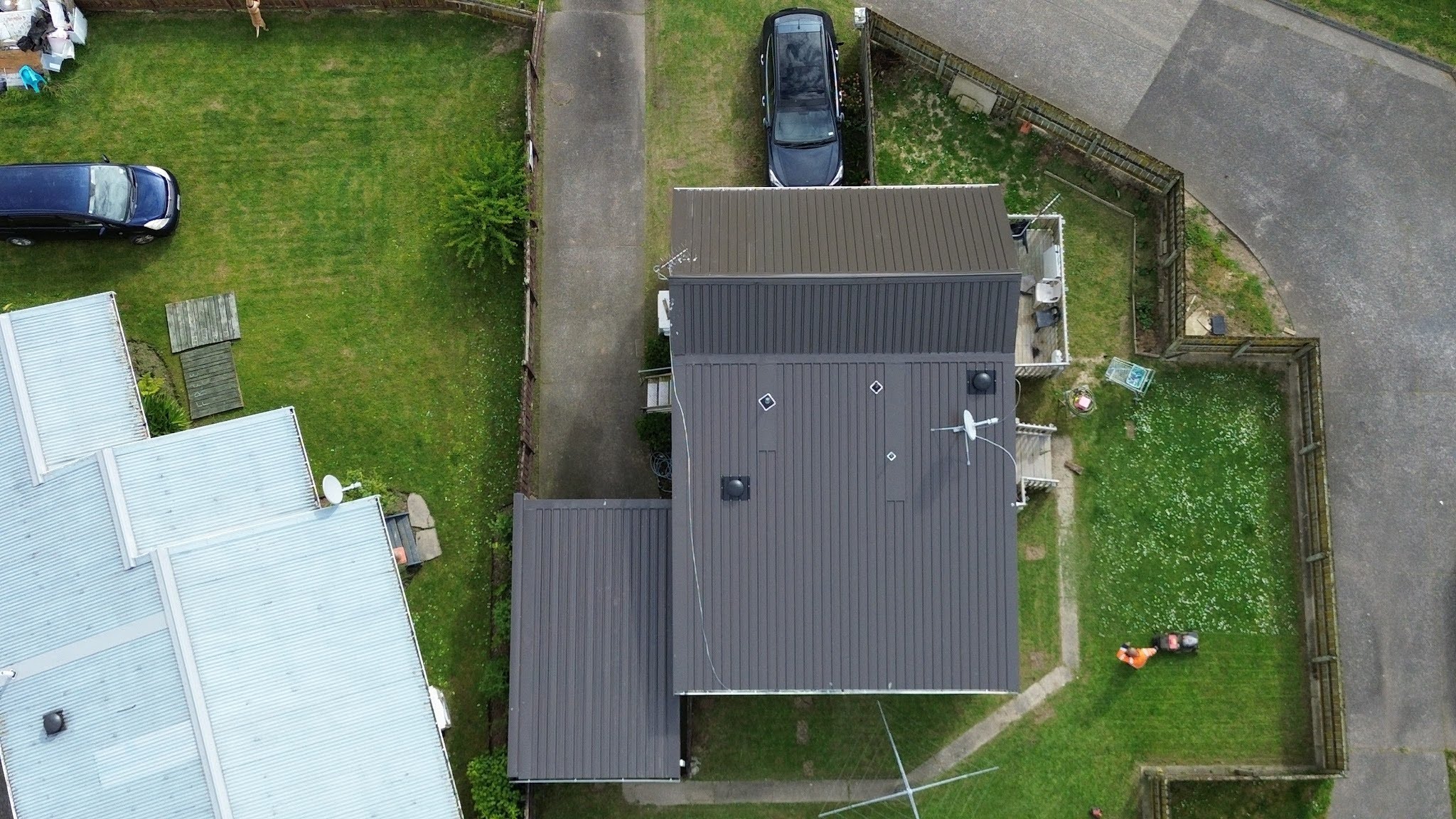 Aerial roofing view