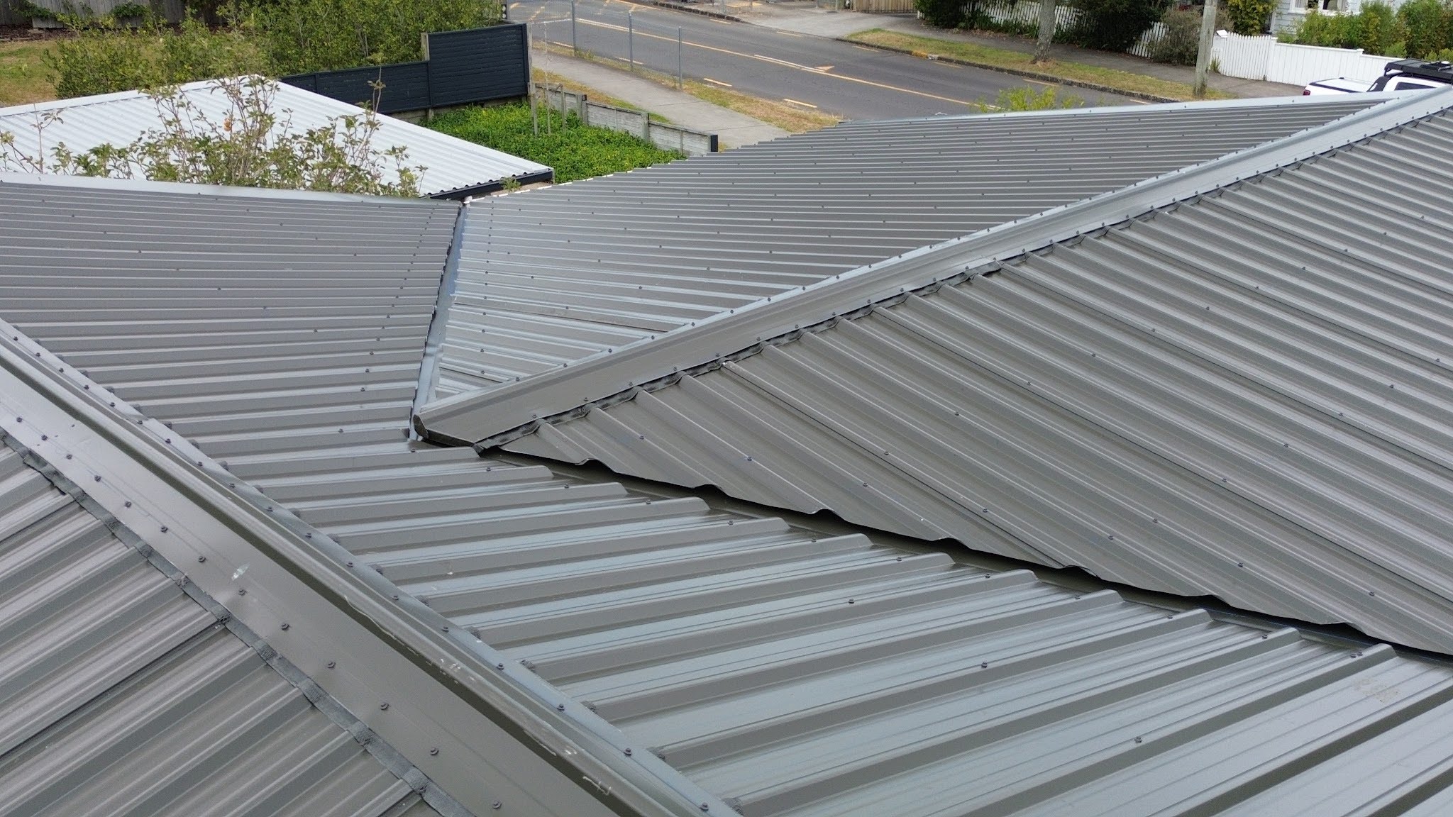 Metal roof close up